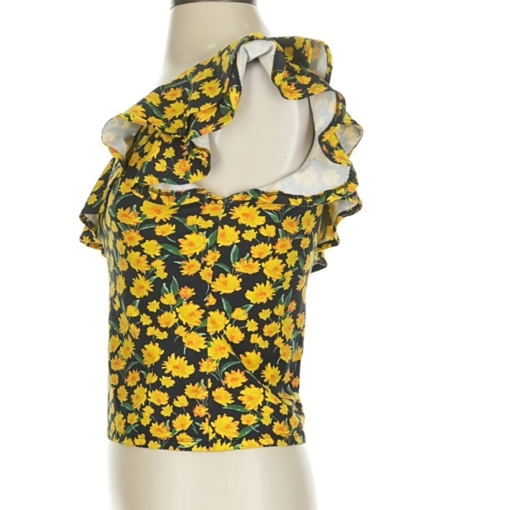 Maeve Yellow Daisy Floral Ruffle One Shoulder Top Women’s XS - Picture 5 of 7